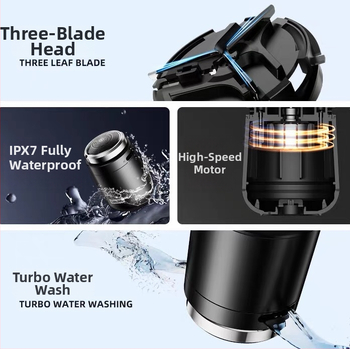 Elektrický holiaci stroj RS100 s otočnou hlavou, vstavaná batéria, plne umývateľný pre celé telo, výdrž batérie 45–60 min