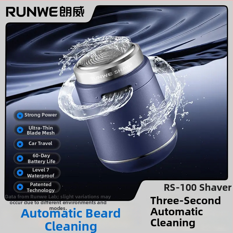 Elektrický holiaci stroj RS100 s otočnou hlavou, vstavaná batéria, plne umývateľný pre celé telo, výdrž batérie 45–60 min