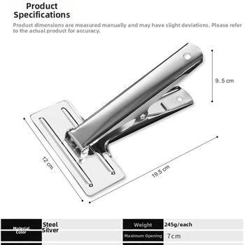 Veľké spinky na dokumenty — Zhiyou, oceľ, ručný držiteľ účtu