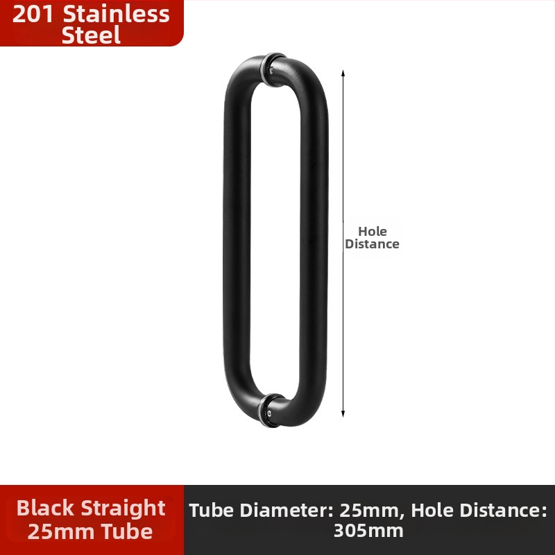 Nerūdijančio plieno vonios kambario rankena stiklo durims, įmontuojama, lankinės formos, poliruota apdaila, tinkama slankiosioms durims