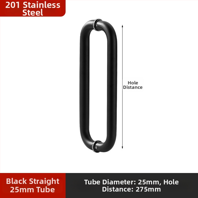 Nerūdijančio plieno vonios kambario rankena stiklo durims, įmontuojama, lankinės formos, poliruota apdaila, tinkama slankiosioms durims