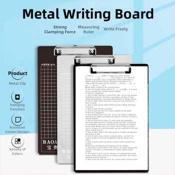 Liels nerūsējošā tērauda dokumentu klips – metāla konstrukcija, rēķinu turētājs, biroja kancelejas preces