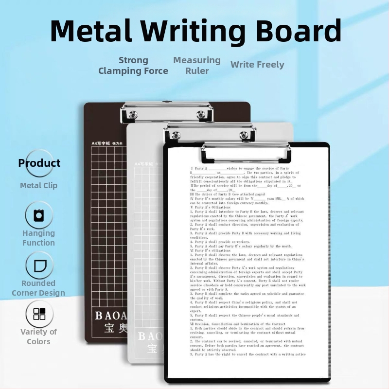 Liels nerūsējošā tērauda dokumentu klips – metāla konstrukcija, rēķinu turētājs, biroja kancelejas preces