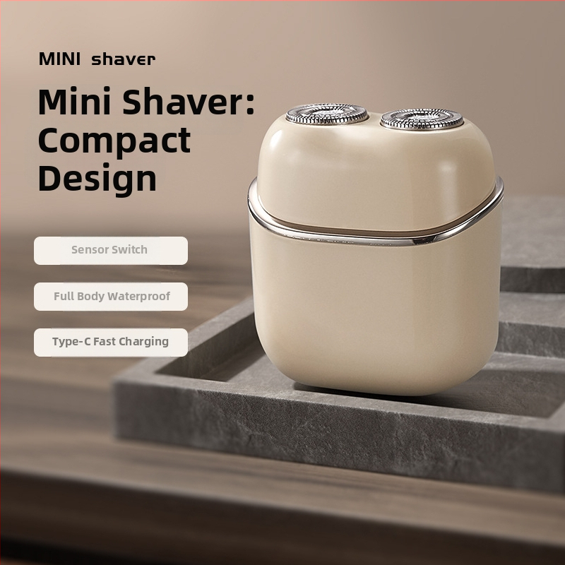 Elektrická holiaca brúska s rotujúcou dvojitou hlavou, vodotesná pre celé telo, vstavaná batéria 300–500 mAh, výdrž 60 min, nabíjanie 1,5 h