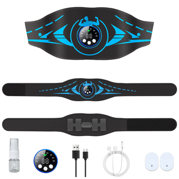 Išmanusis fitneso juosmens masažuoklis su USB maitinimu, įkrovimo ekranas, 3. pavara, 4 masažinės galvutės, pilvo raumenų treniravimas