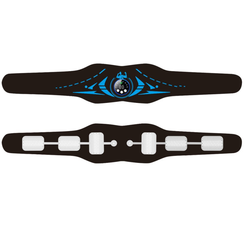 Išmanusis fitneso juosmens masažuoklis su USB maitinimu, įkrovimo ekranas, 3. pavara, 4 masažinės galvutės, pilvo raumenų treniravimas