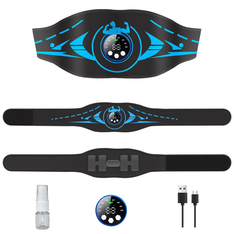 Išmanusis fitneso juosmens masažuoklis su USB maitinimu, įkrovimo ekranas, 3. pavara, 4 masažinės galvutės, pilvo raumenų treniravimas