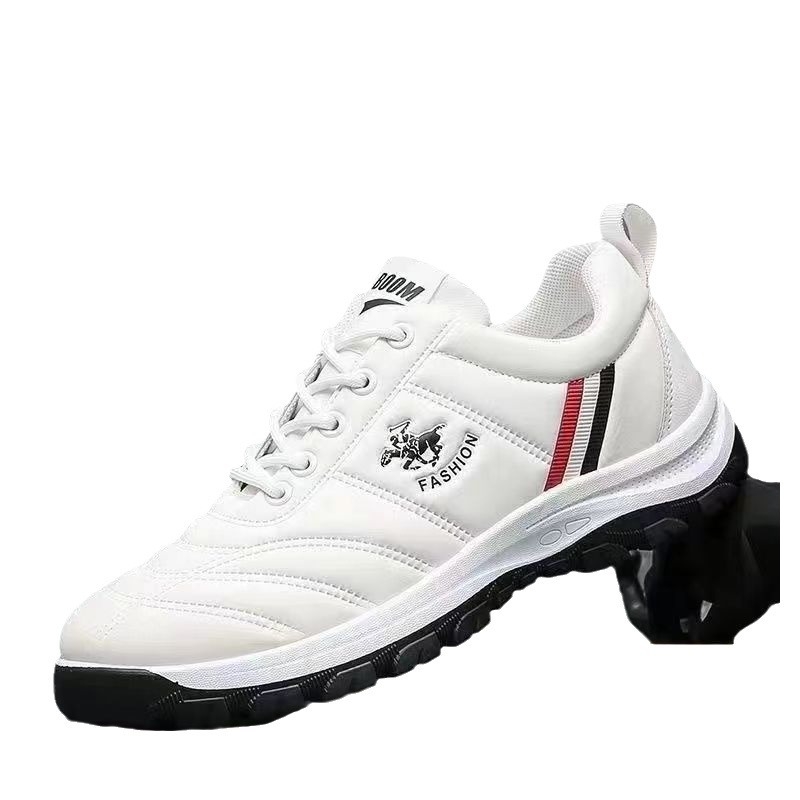 Férfi bőr tornacipő – kopásálló talp, légáteresztő, csúszásmentes, bőr felsőrész, alacsony sarkú 1-3 cm