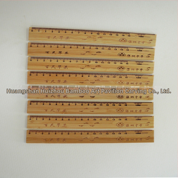 Bambusová centimetrová pravítka s laserovo gravírovaným logom, prispôsobiteľná, kampus štýl