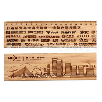 Bambusová centimetrová pravítka s laserovo gravírovaným logom, prispôsobiteľná, kampus štýl