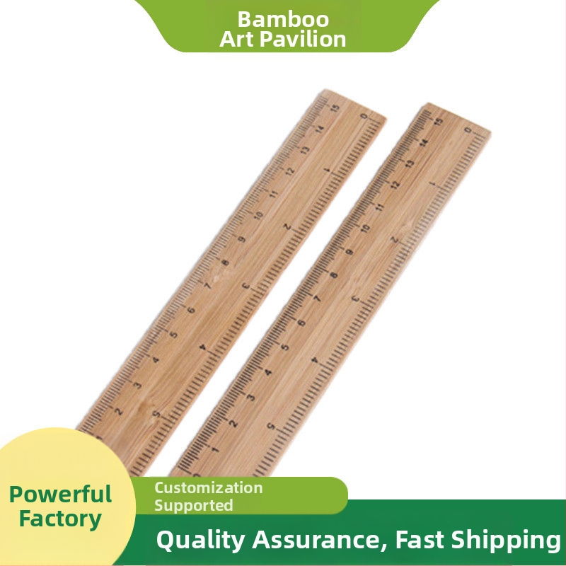 Bambusová centimetrová pravítka s laserovo gravírovaným logom, prispôsobiteľná, kampus štýl