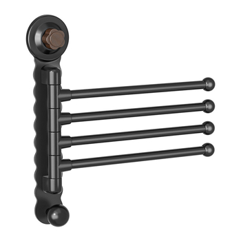 Zidni rotirajući držač za ručnike s suction cup, bez bušenja, ABS+karbonska čelika+PP, nosivost 5 kg, moderni minimalistički dizajn