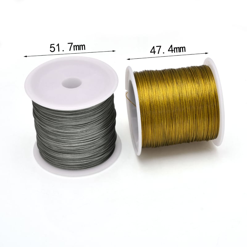 Sârmă din oțel inoxidabil cu mărgele, acoperită cu cauciuc, 100 m pe rolă pentru bijuterii DIY