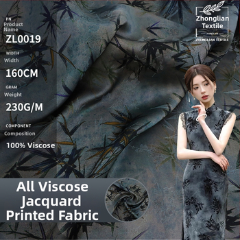 Audinys kinietiško stiliaus cheongsam suknelės – šilko žakardas, kvapnus debesų siūlas, dvipusė spauda, bambukų šilkas, augalinis raštas