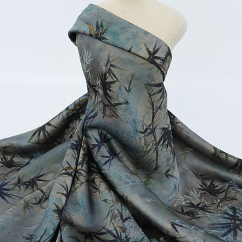 Kínai stílusú cheongsam ruha anyag – silk jacquard, fragrant cloud yarn, bambusz selyem, kétoldalas nyomtatás, növényi mintás nyomtatás