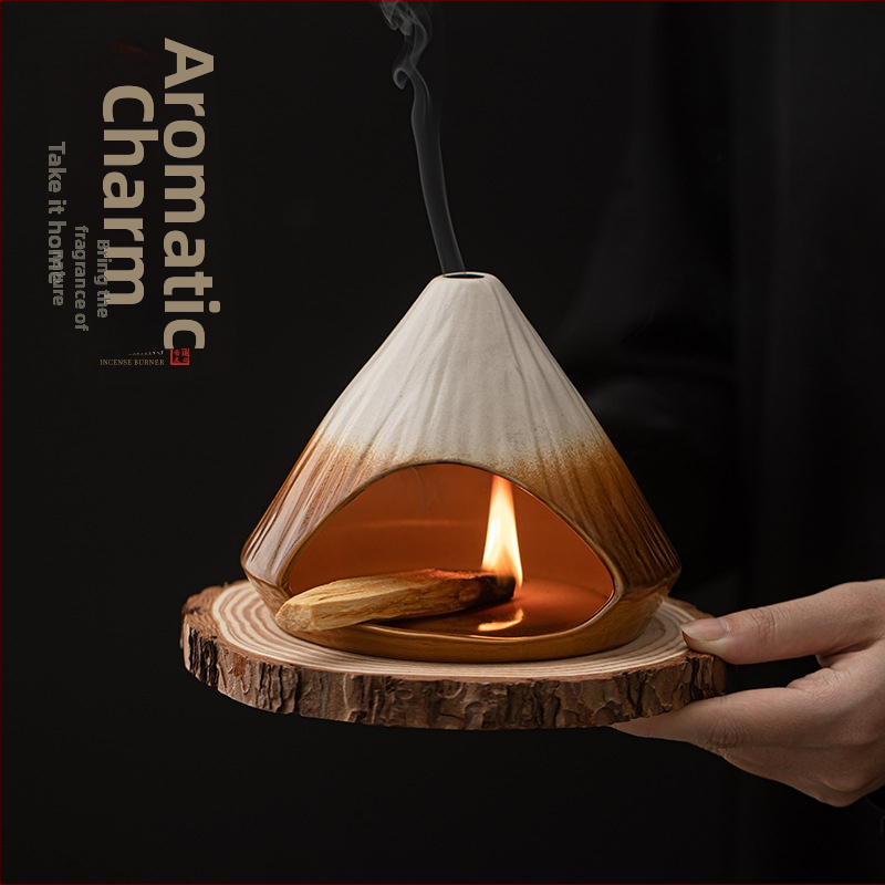 Keraminis smilkalų degiklis (Medžiaga: keramika; Technika: spalvotos glazūros; Stilius: japonų stilius; Prekės ženklas: Conley Ceramics)