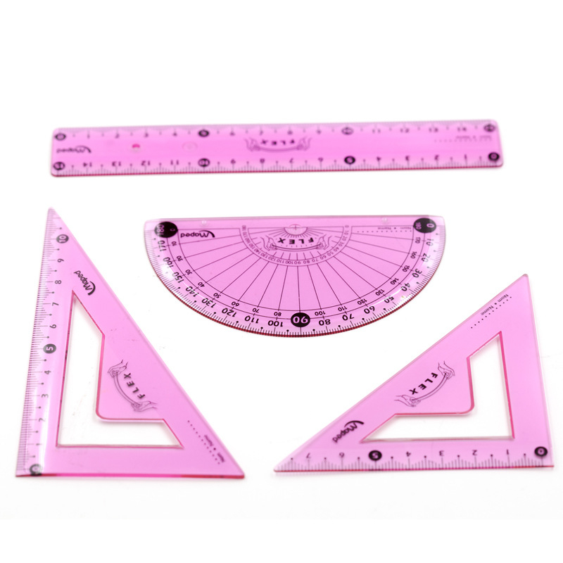 Set pravila s trokutom i kutomjerom, model 897134CH, materijal: plastika, težina: 36 g, prilagodba: Da