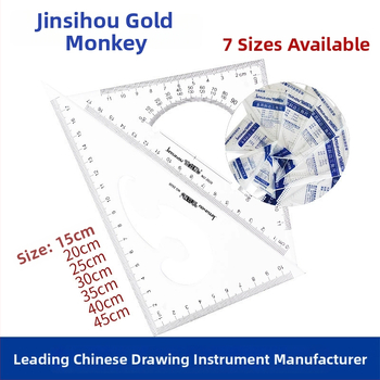 Golden Monkey plastový set trojuholníkových pravítek s semi-scale znakmi (rôznych modelov)