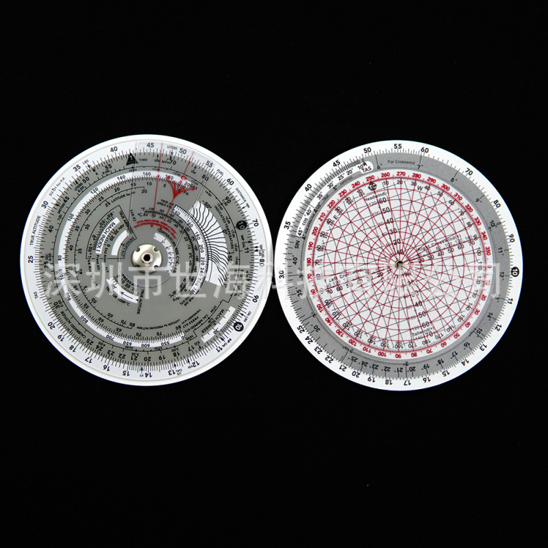 Letno navigacijsko pravilo s ugrađenim azimut kalkulatorom, kvadratno pravilo, višenamjenski mjerni alat