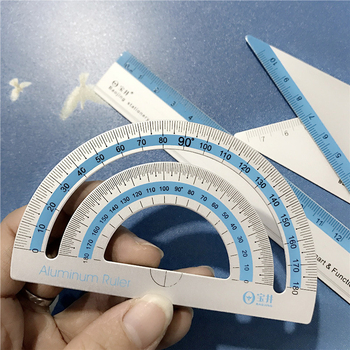 Baojing metalni set za crtanje, 4 komada: ravnalo, kutnik, kutomjer; prilagodba dostupna