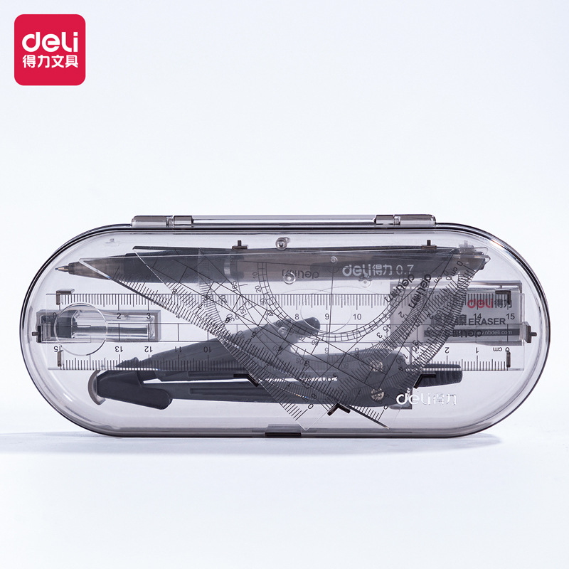 Deli 9591 8-dijelni geometrijski set za crtanje u plastičnoj kutiji