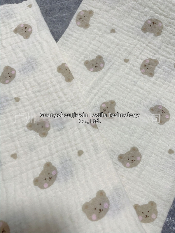 Medvilninis dvigubos muslin audinys su lokio atspaudu pižamoms ir namų drabužiams; 100% medvilnė; cilindrinis dažymas; augalinis atspaudas