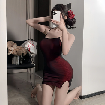 Seksa caurspīdīga mežģīņu kleita sievietēm – cieša piegriezums, poliester mežģīne, lomu spēļu stils