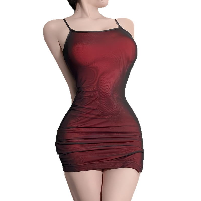 Seksa caurspīdīga mežģīņu kleita sievietēm – cieša piegriezums, poliester mežģīne, lomu spēļu stils