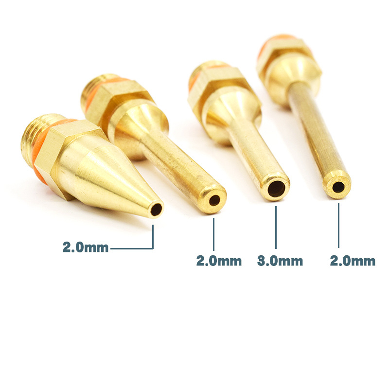 Vario antgalis karšto lydimo klijų pistolei, išplėstas ir koninis