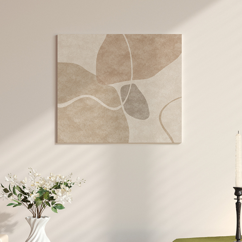 Auduma durvju aizkars dzīvojamajai istabai un ieejai, ģeometrisks un abstrakts raksts, stils Wabi-sabi