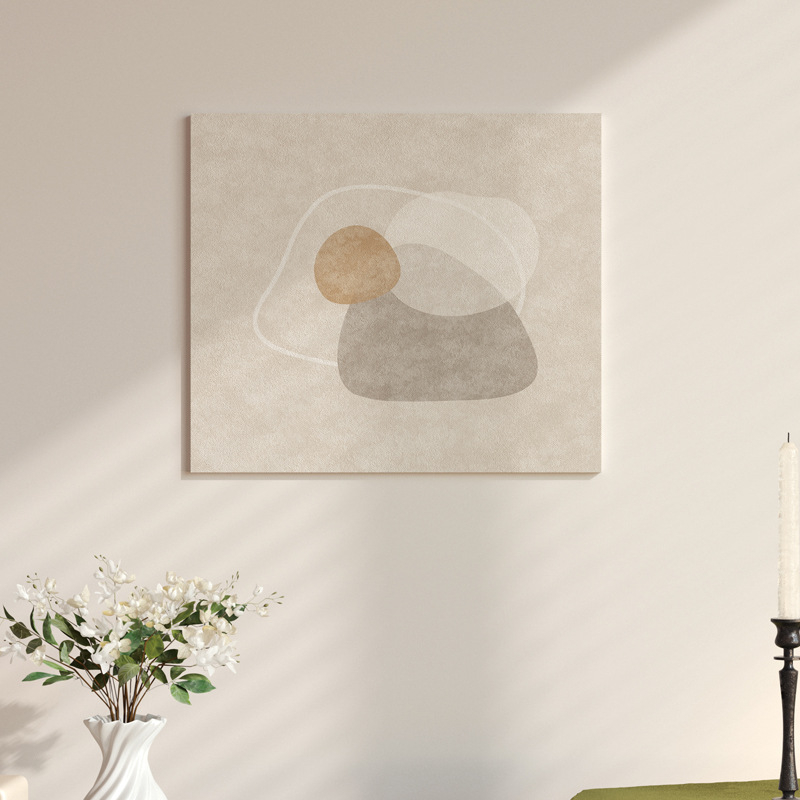 Auduma durvju aizkars dzīvojamajai istabai un ieejai, ģeometrisks un abstrakts raksts, stils Wabi-sabi