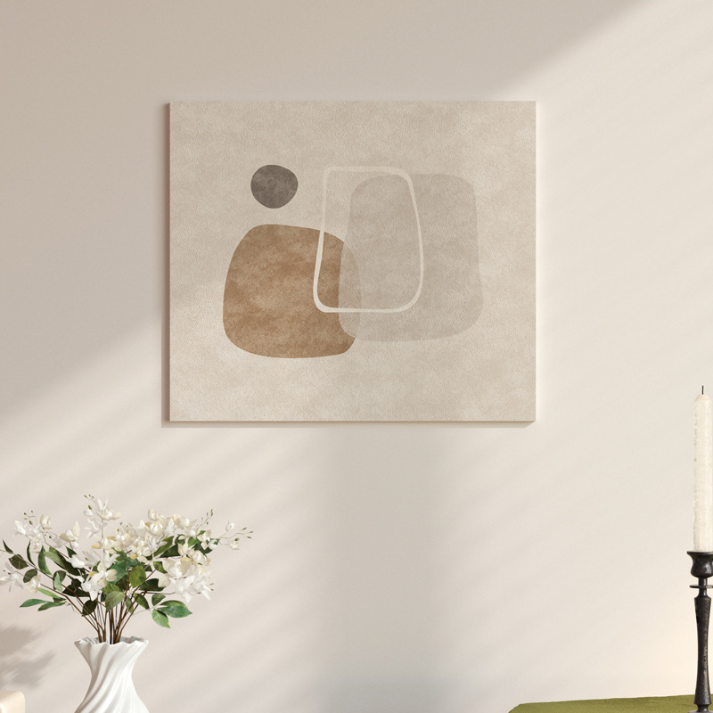 Auduma durvju aizkars dzīvojamajai istabai un ieejai, ģeometrisks un abstrakts raksts, stils Wabi-sabi