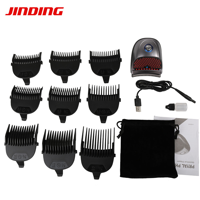 Elektrinis vyriškas plaukų kirpimo prietaisas su įmontuota baterija, atsparus vandeniui, nerūdijančio plieno peiliukas