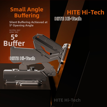 Hidraulinis spintos durelių amortizatorius, platus kampas 165°/180°, dviejų pakopų jėga, tylus veikimas, šaltai valcuotas plienas su vario pagrindu