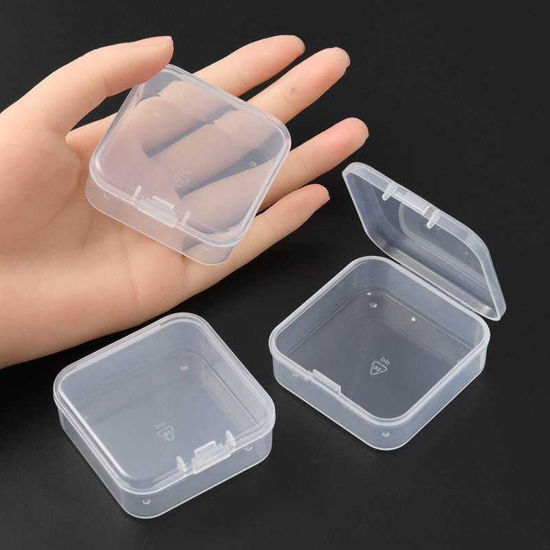 Cutie de depozitare pentru bijuterii — cutie din plastic transparent, mini, set de 13 piese pentru materiale și accesorii DIY pentru bijuterii