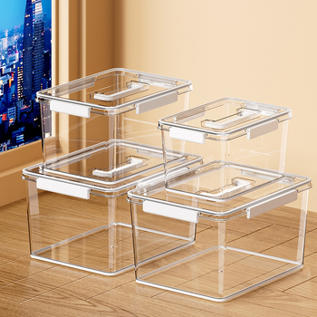 Skaidri laikymo dėžė svetainei, modelis 901, PET medžiaga, talpa 5–10 L, atspari vandeniui