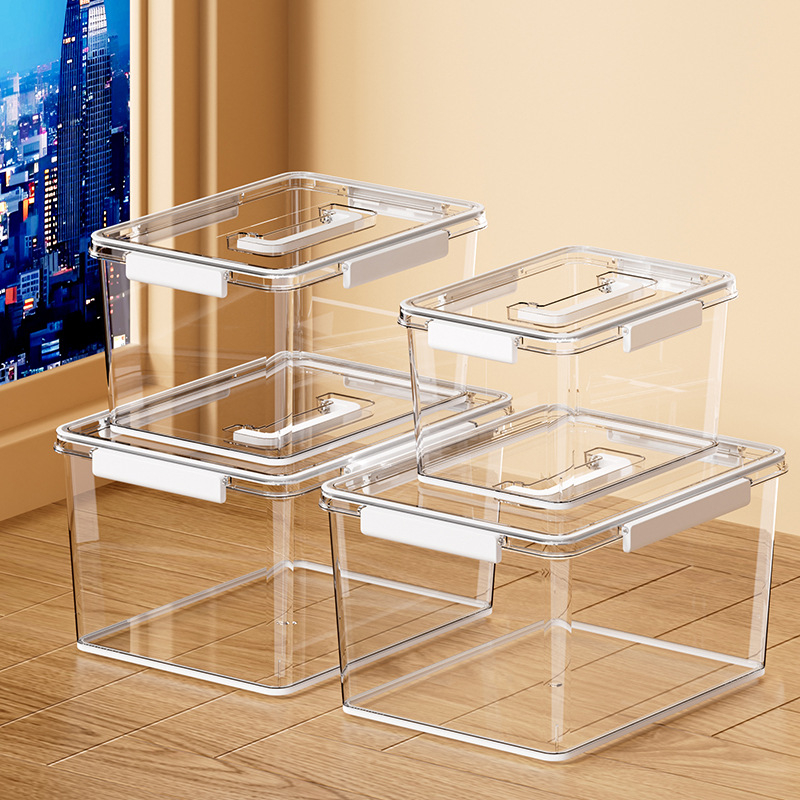 Skaidri laikymo dėžė svetainei, modelis 901, PET medžiaga, talpa 5–10 L, atspari vandeniui