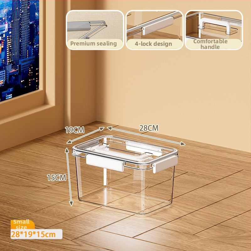 Skaidri laikymo dėžė svetainei, modelis 901, PET medžiaga, talpa 5–10 L, atspari vandeniui