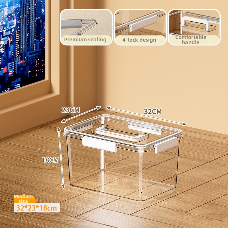 Skaidri laikymo dėžė svetainei, modelis 901, PET medžiaga, talpa 5–10 L, atspari vandeniui