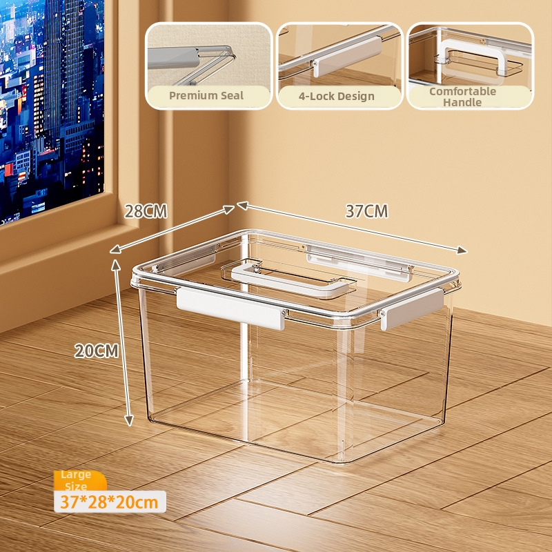 Skaidri laikymo dėžė svetainei, modelis 901, PET medžiaga, talpa 5–10 L, atspari vandeniui