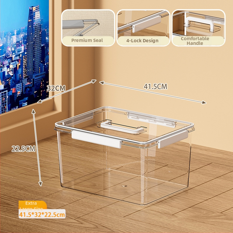 Skaidri laikymo dėžė svetainei, modelis 901, PET medžiaga, talpa 5–10 L, atspari vandeniui