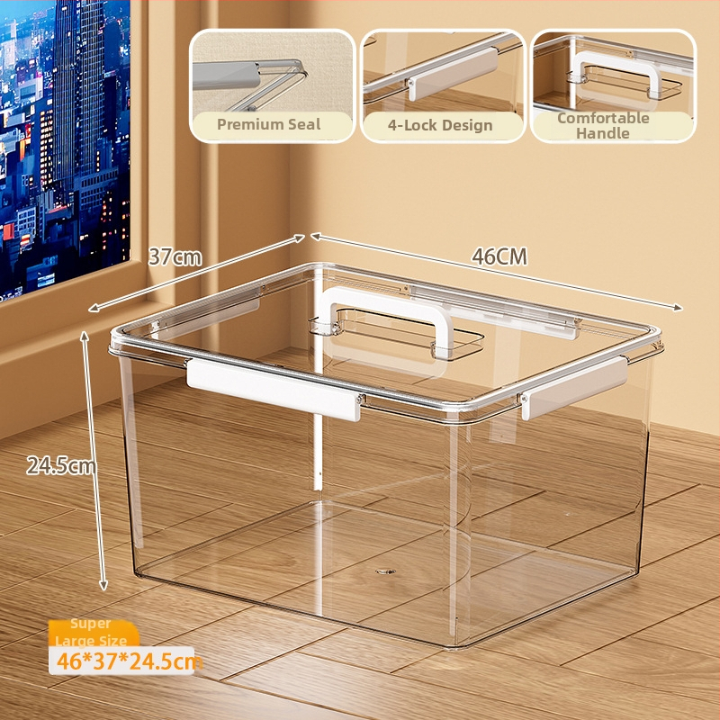 Skaidri laikymo dėžė svetainei, modelis 901, PET medžiaga, talpa 5–10 L, atspari vandeniui