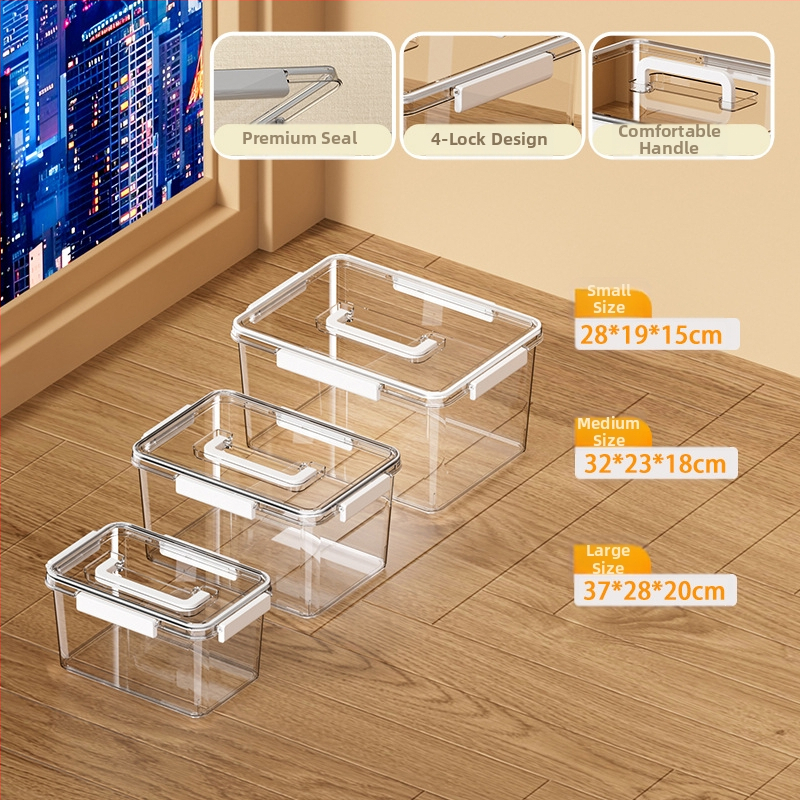 Skaidri laikymo dėžė svetainei, modelis 901, PET medžiaga, talpa 5–10 L, atspari vandeniui