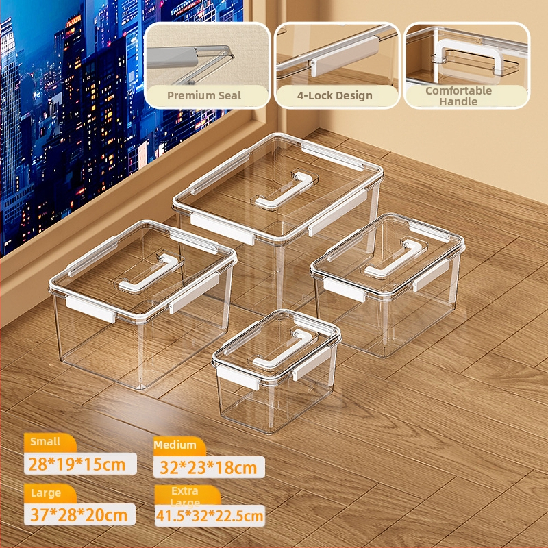 Skaidri laikymo dėžė svetainei, modelis 901, PET medžiaga, talpa 5–10 L, atspari vandeniui