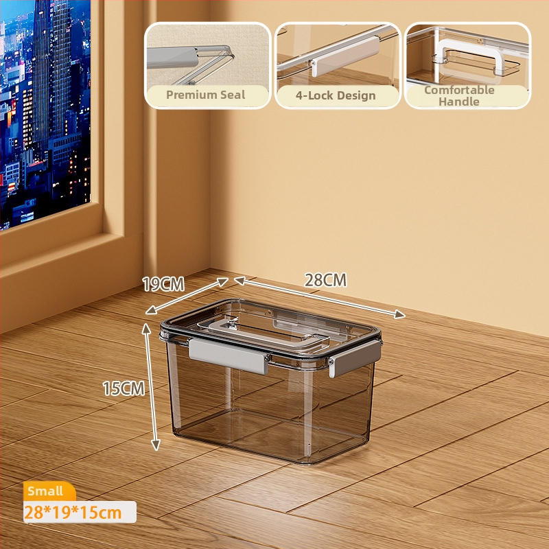 Skaidri laikymo dėžė svetainei, modelis 901, PET medžiaga, talpa 5–10 L, atspari vandeniui