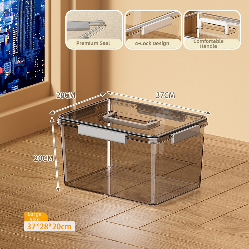 Skaidri laikymo dėžė svetainei, modelis 901, PET medžiaga, talpa 5–10 L, atspari vandeniui