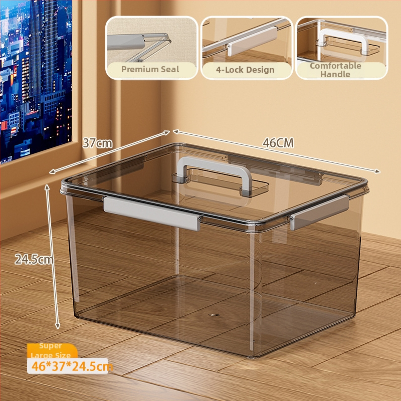 Skaidri laikymo dėžė svetainei, modelis 901, PET medžiaga, talpa 5–10 L, atspari vandeniui