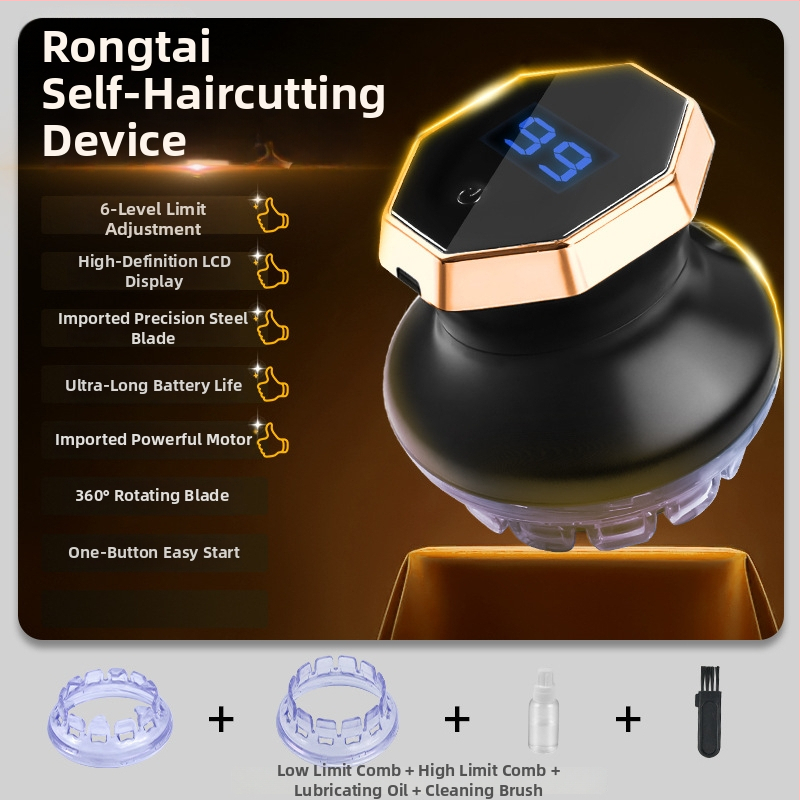 Namų UFO stiliaus automatinis savarankiškas galvos plaukų kirpimo įrankis, vyriškas daugiafunkcinis savarankiškas kirpimas, įmontuota baterija 300–500 mAh, veikimo laikas 0–1 h, šepetinis variklis, nerūdijančio plieno kirpimo galvutė, žemas triukšmas