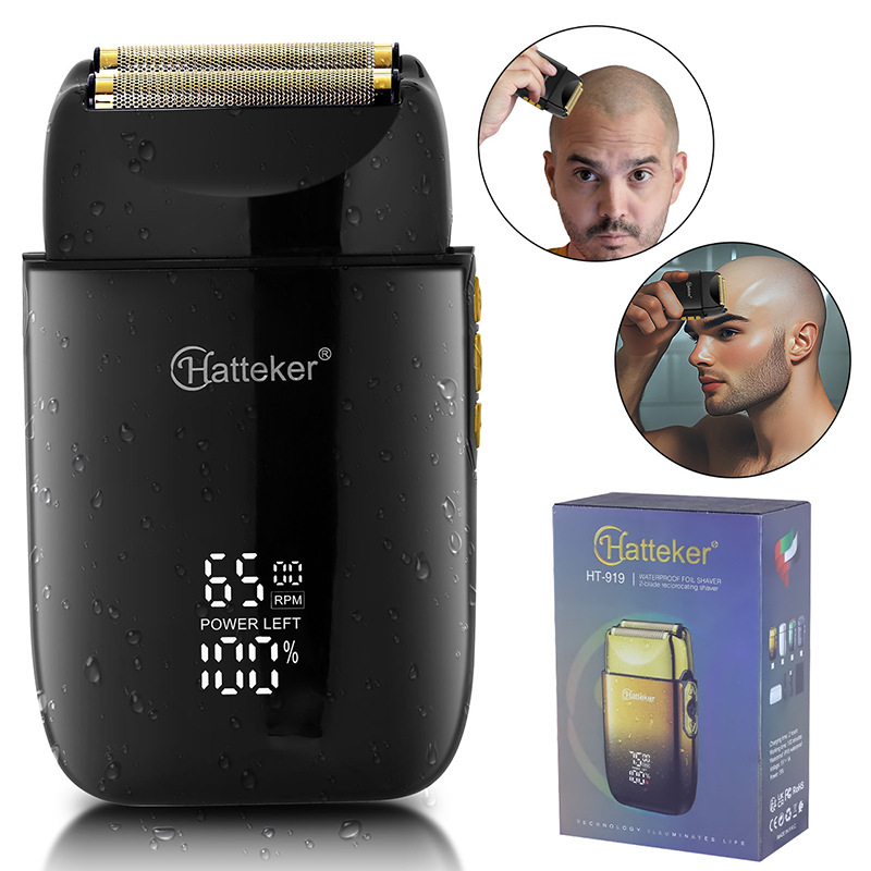 Електрическа самобръсначка с реципрочна двуглавна глава, LED дисплей, функция за пълно измиване на тялото, вградена батерия 1200–2000 mAh, време на работа над 60 минути