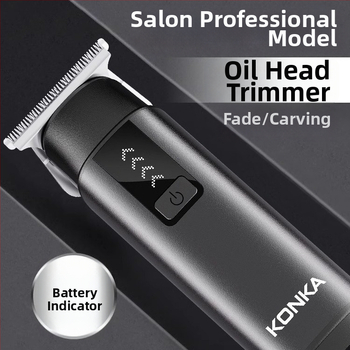 Konka kompakti nešiojamos plaukų kirpimo mašinėlė – įkraunama, be šepetėlių variklio, nerūdijančio plieno peiliai, nuimama ir plaunama galvutė, įmontuota baterija 300–500 mAh, veikimo laikas 1–3 valandos